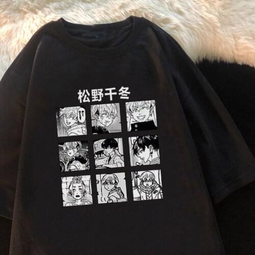 90s Japanese Anime Tokyo Revengers T Shirt Women Kawaii Harajuku Manga Print Tees T-shirt Summer Gothic Tshirts Female Y2K Tops
