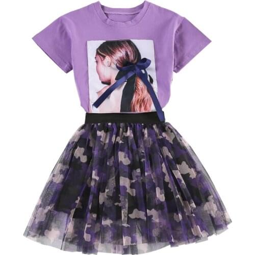 2pc New Style Dress set Summer Dress Children Clothing Fashion Princess Dress Design Girls Clothing Set 2 4 6 8 10 11 14 Years