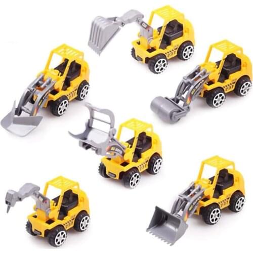 Creativity mini small Engineering vehicle toy car excavator roller bulldozer simulation model gift for children kids boys