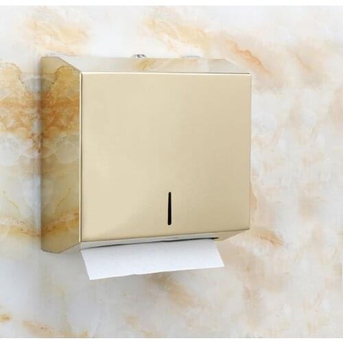 Wall-Mounted Paper Towel Dispenser Stainless Steel Kitchen Tissue Box with Lock
