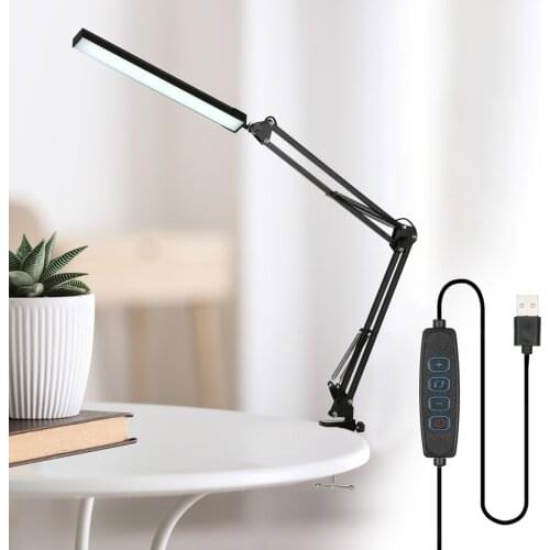 Foldable DC5V 12W 80 LEDs Desk Light Table Lamp USB Powered Operated 10 Levels Dimmable 3 Colors Desk Lamp for Home Office Daily