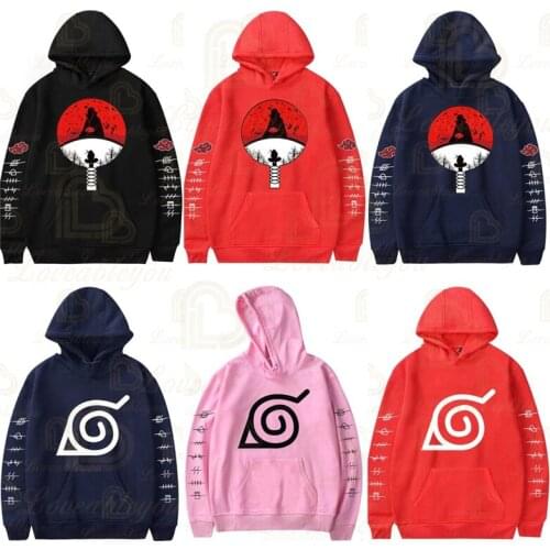 NEW Harajuku Anime Naruto Hoodies Women Men Uchiha Uzumaki Hatake Printing Pullover Sweatshirt Hip Hop Streetwear Tops
