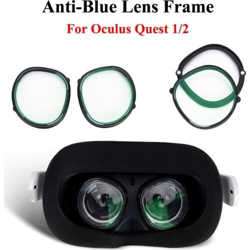 1Pair Magnetic Eyeglass Anti-Blue Lens Frame for Oculus Quest 2/ Oculus Quest 1 Myopia Lens Clip Anti-Scratch VR Lens Protection