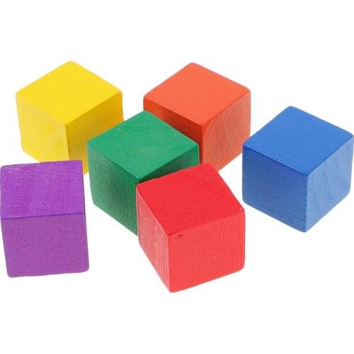 Durable Pack of 100 Assorted Wood Blocks Cube for Kids Creative Games Toys Educational Toys Birthday Gift 0.78inch