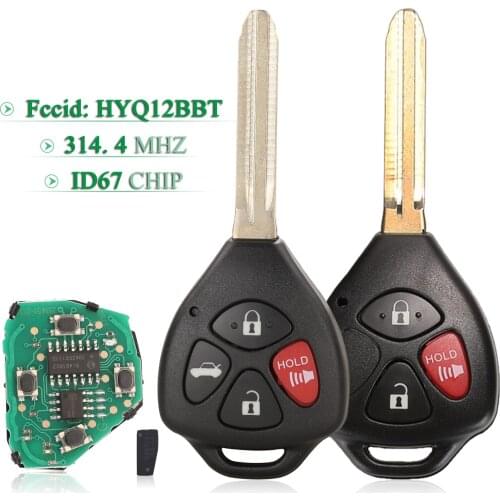 Bilchave 3/4BNT Remote Car Key 314.4Mhz ID67 Chip HyQ12BBY For Toyota Camry Avalon Corolla Matrix RAV4 Yaris Venza tC/xA/xB/xC