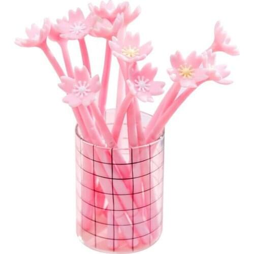 2pc Kawaii Flower Gel Pen 0.38mm Cherry Blossoms Cute Pen Black Signature Water Pen Office School Supplies Creative Stationery