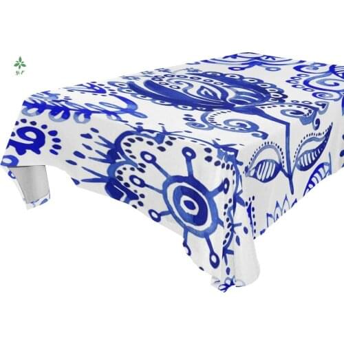 Blue Tablecloth Dining Room Kitchen Party Picnic Decor