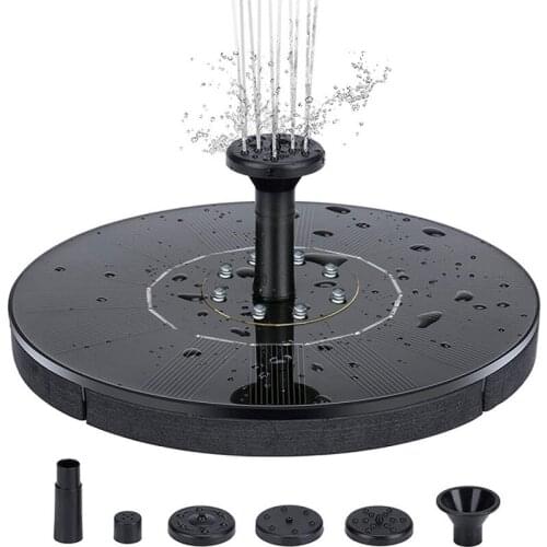 Solar Fountain Pump With LED Lights, Built-In 2000Mah Battery, Floating Water Fountain For Outdoor, Garden And Pond-ABUX
