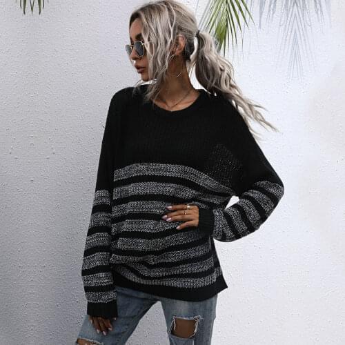 Women Knitted O Neck Elegant Sweaters Autumn Winter Casual Basic Pullover Jumper Batwing Long Sleeve Loose Knitwear Tops