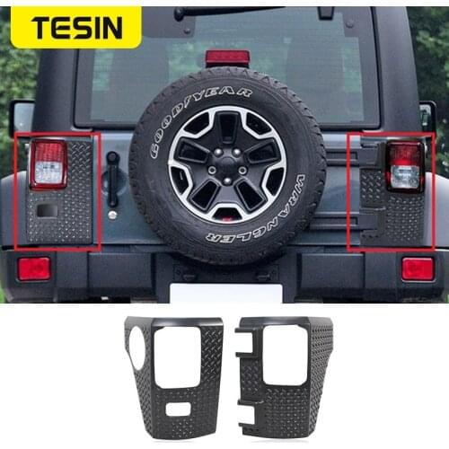 TESIN Car Lamp Hoods for Jeep Wrangler JK Car Rear Tail light Lamp Cover Guards Sticker Accessories for Jeep Wrangler JK 2007