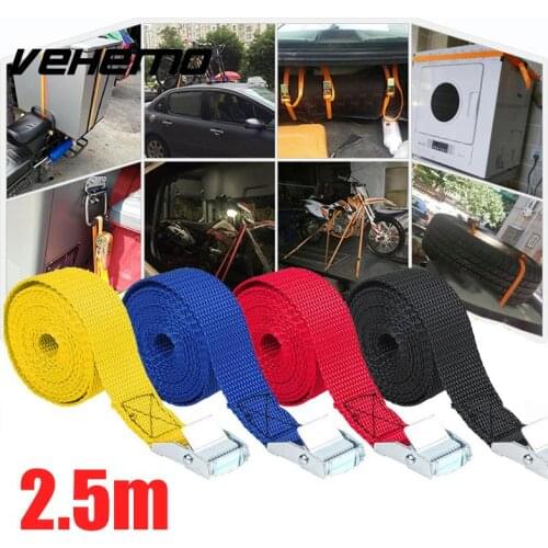 Vehemo 2.5M Car Boat Fixed Strap Luggage Belt Tension Rope With Buckle 4 Color