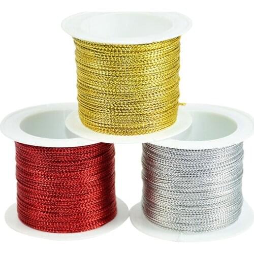 20m 1mm Rope Gold Silver Red Cord Strap Ribbon Tag Line Cord Thread String Gift Wrapping String DIY Garment Bracelet Making Deco