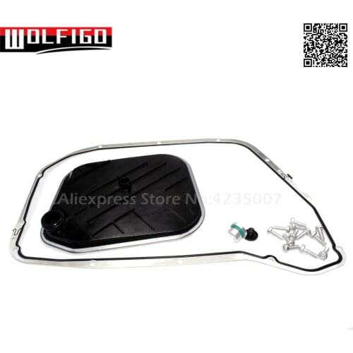 WOLFIGO New Auto Trans Filter & Oil Pan Gasket For Audi A4 Q A5 Q A6 Q S8 SQ5 0BK398009,0BK398009A, G060162A2,100 136 0006