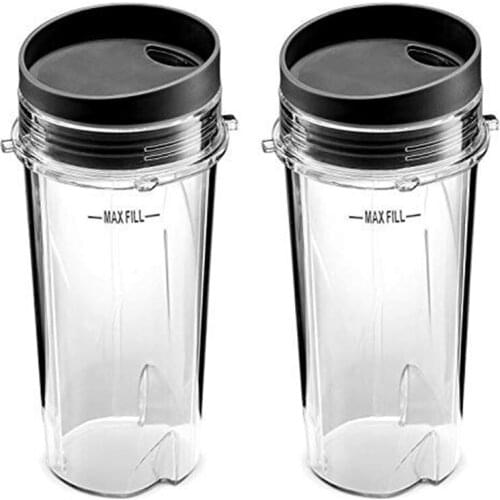 Replacement for Ninja 16 Oz Cup Single Serve - for Nutri Ninja BL770 BL780 BL660 Blender (2-Pack)