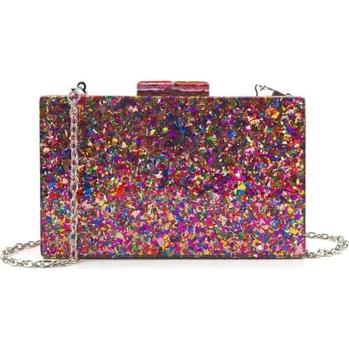 Women Fashion Sequins Clutch Purse Evening Bag Handbag for Party Prom Bride