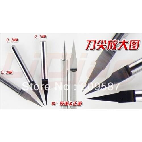 10pcs Carbide PCB Engraving Bits CNC Router Tool 10 Degree 0.3mm