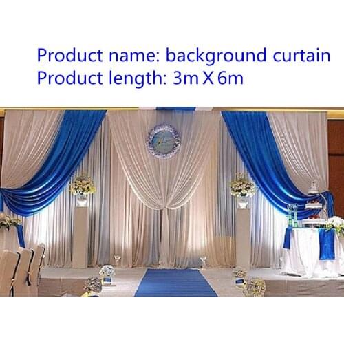 3m*6m (10ft*20ft) wedding backdrop swag Party background cloth Curtain Celebration Stage cloth Performance Background Satin Drap