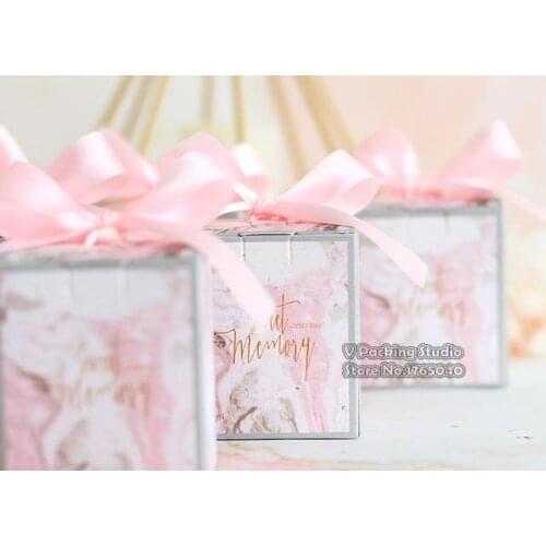 6*6*7cm Pink marble Christmas Eve Pastry Cookies Box, candy biscuit Chocolates box pie candy Gift Childrens Boxes200pcs/lot