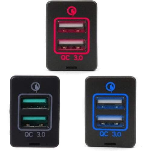High Quality Quick Charge 3.0 Dual USB Car Charger for TOYOTA Camry Corolla RAV4 Reiz Cruiser Drop Shipping
