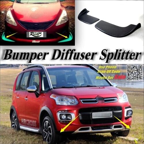Car Splitter Diffuser Bumper Canard Lip For Citroen C3 Aircross 2010~onwork Tuning Body Kit / Deflector Car Fin Flap Chin Reduce