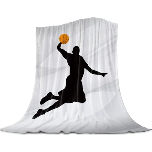 Basketball Sport Grey Soft Warm Coral Fleece Blanket Winter Sheet Bedspread Sofa Throw Light Thin Flannel Blankets