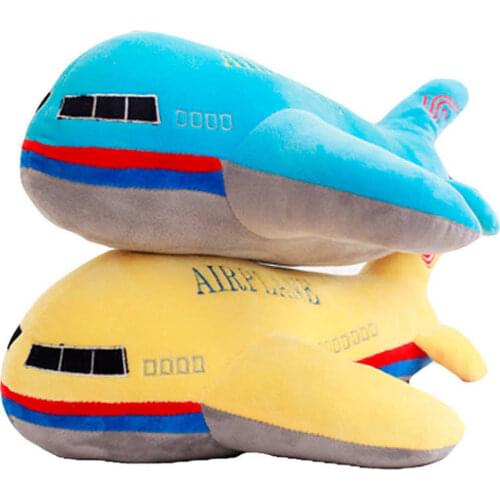 40cm Large Size Simulation Airplane Plush Toys Kids Sleeping Back Cushion Soft Aircraft Stuffed Pillow Dolls Gifts