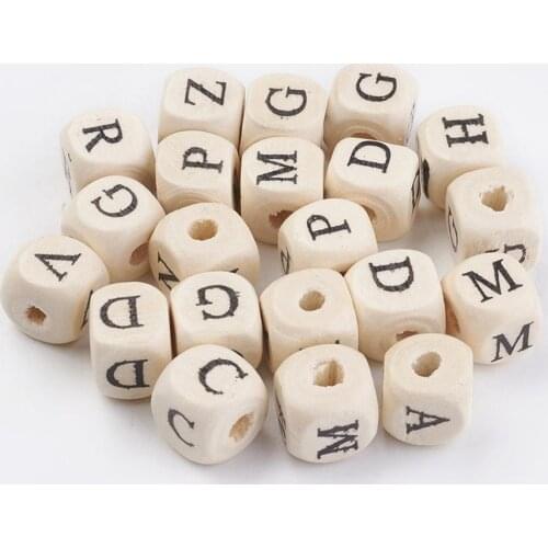 600pcs 300pcs 100pcs 50pcs 8mm square shape letter wood beads with a hole for jewelry fitting diy accessories charm pendant