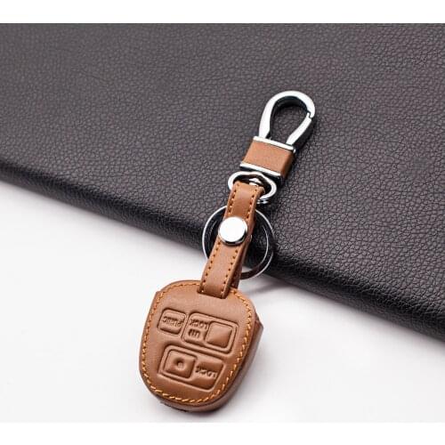 Genuine Leather Key Chain Remote Control Car Cover Key cases fFor Toyota Avensis Camry Corolla For Lexus 3 Buttons