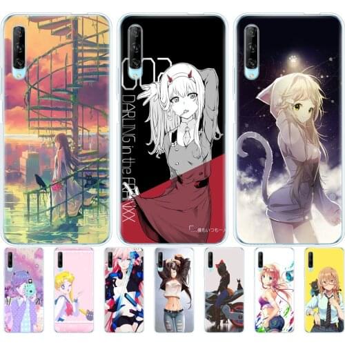 Silicon phone cover case for huawei p40 lite E p40 pro cover for huawei Y7P Y5P Y6S Y9S NOVA 5T coque bumper Anime girl cute