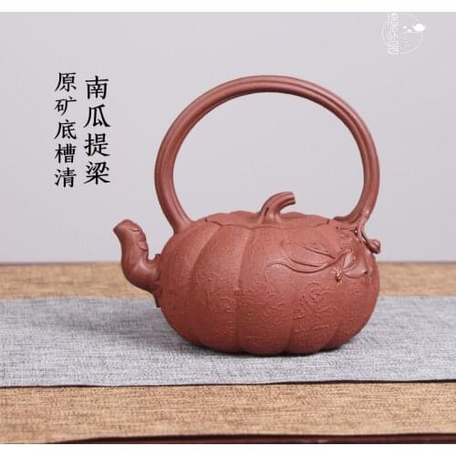 DE chang, yixing recommended pure manual qing pumpkin girder pot of of bottom chamfer craftsmen all handmade