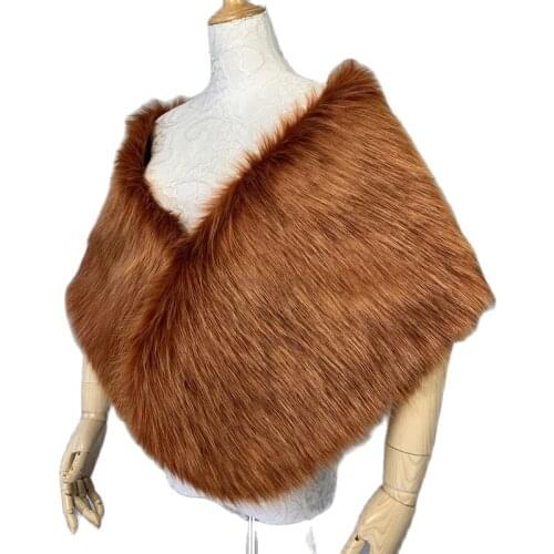 Fox Fur Long Fur Dress Shawl Dress Waistcoat Nightclub Faux Fur Cape