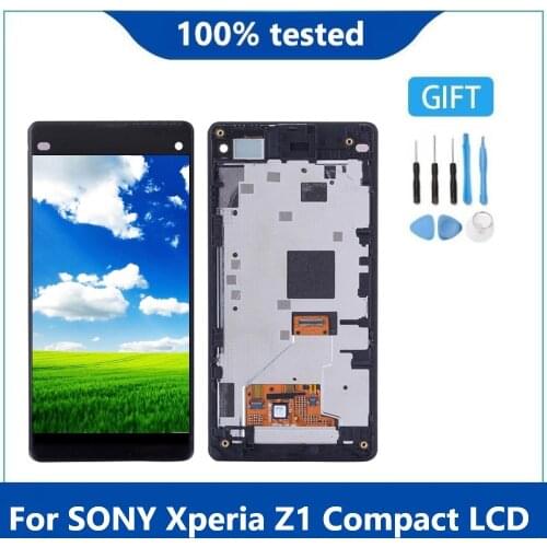 For Sony Xperia Z1 compact M51w D5503 LCD Display Touch Screen digitizer assembly with frame z1 mini lcd screen