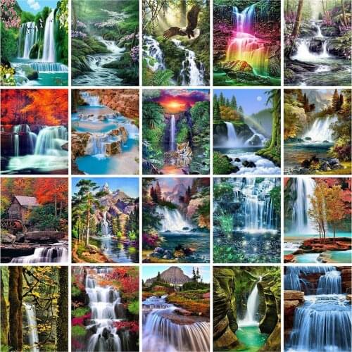 Evershine 5D DIY Diamond Painting Waterfall Scenic Full Square Diamond Embroidery Landscape Cross Stitch Mosaic Home Decoration