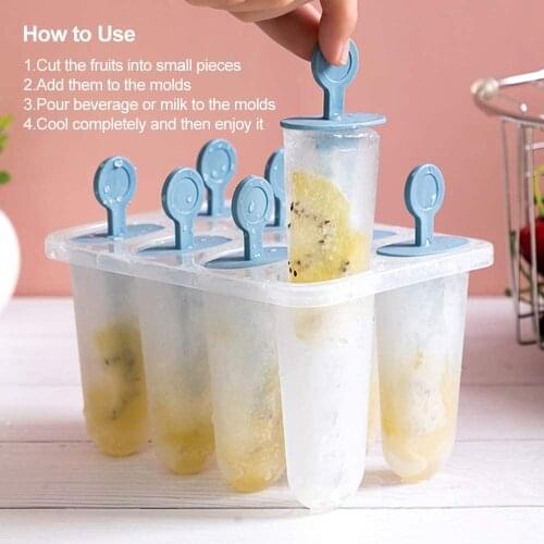 Summer Homemade Ice Cube Mould Popsicle Mold Ice Cream Maker Tray Pan Kitchen DIY Sucker Kitchen Tool