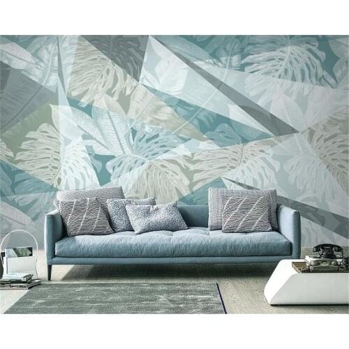 Custom photo wallpaper mural 3D hand-painted Nordic tropical leaves geometric TV background wall wall stickers wallpaper