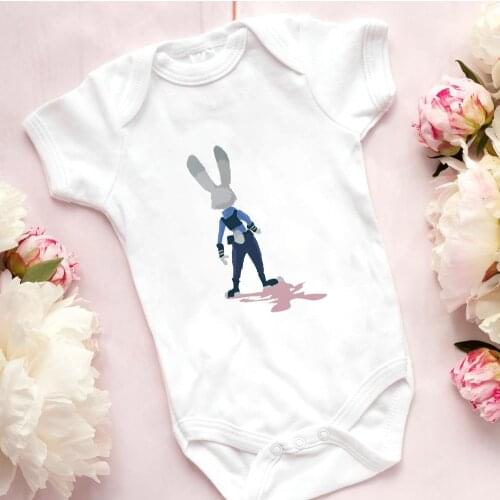 Fashion Tops Infant Romper Disney Zootopia Judy Nick Fox Rabbit Graphic Cute Toddler Jumpsuit Newborn Clothes 0-24M