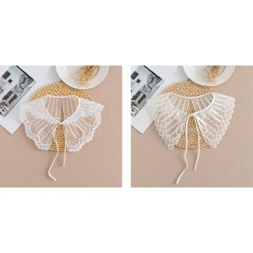 40GC Lace Detachable Half Shirt Blouse Faux Collar Neck Ruff Neck Collar Fake Collar Mini Cape Doll Collar Choker