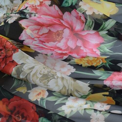 Fashion digital printing chiffon fabric for summer dress scarf vestidos vestido tissu au metre patchwork tecido DIY fabrics tela