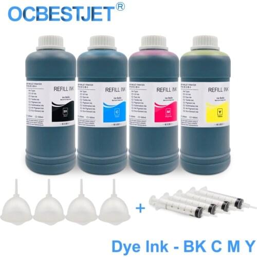 4x500ML Universal Dye Ink Refill Ink Kit For Epson L100 L110 L120 L210 L300 L355 L350 L550 L555 Stylus Pro 4400 7400 9400 B300