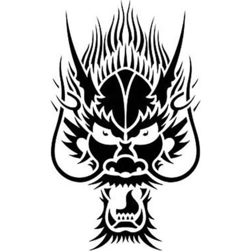 Car Stickers Dragon Head Art Bardian PVC Car Decoration Accessories Stickers Waterproof Sunscreen Black/white,16cm*10cm