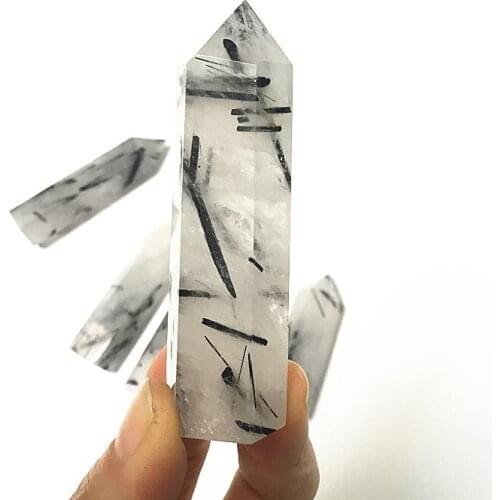 Natural crystal column natural black crystal column energy column