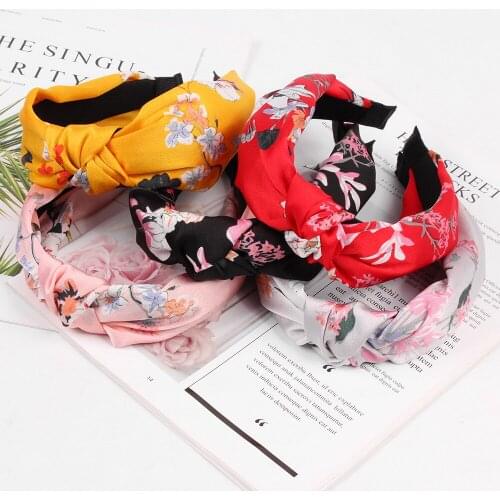 Fashion Retro Fabric Headband Print Soft Hair Band Vintage Headwear For Simple Women Girls Classic Hair Accessories