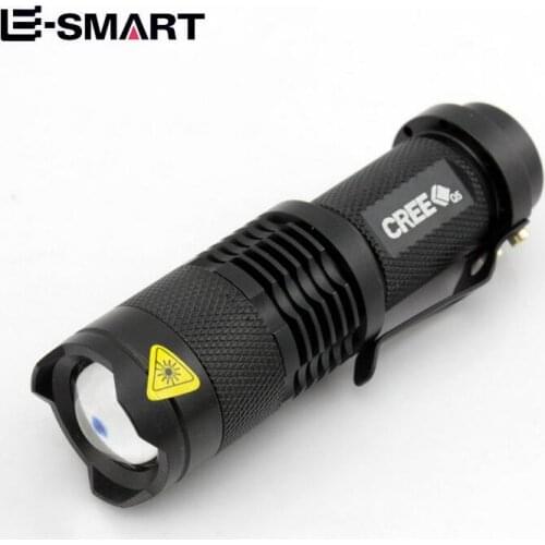 Wholesale)50pcs/lot Q5 Led Flashlight Mini Zoomable 3 Modes Waterproof Glare Torch Lamp Flash Light