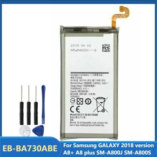Original Replacement Phone Battery EB-BA730ABE For Samsung GALAXY 2018 version A8+ A8 plus SM-A800J SM-A800S 2350mAh