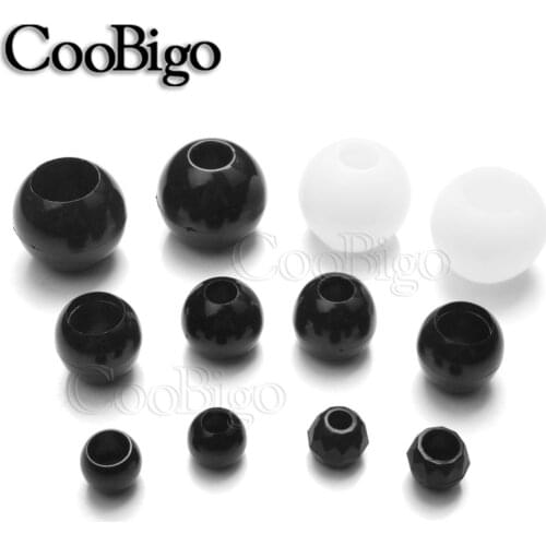 Pony Plastic Bead Cord Ends Lock Stopper Elastic Rope Bungee Ball Jewelry Bracelet Bag Make Sewing Parts Hair Braid Black 20pcs