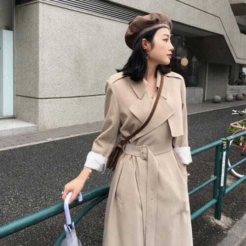 Popular Clothes High-End Atmosphere Trench Coat Womens 2021 New Mid-Length Spring Autumn Temperament British Style Windbreaker