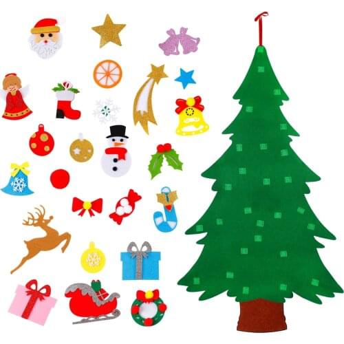 QIFU 3D DIY Felt Christmas Tree Christmas Decorations for Home Christmas Tree Decoration Xmas Gifts New Year 2020 Navidad Noel