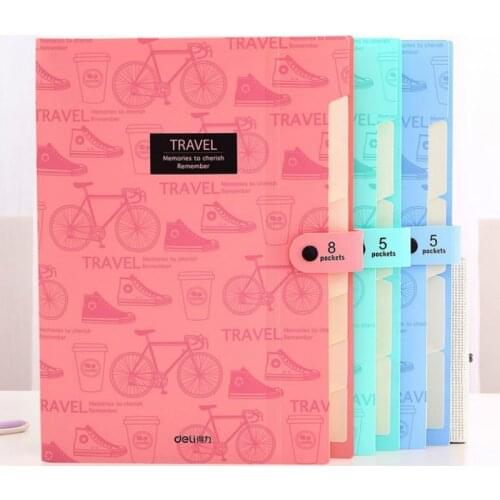 File Organizer Colorful File Folder A4 Multi-layer Storage Bag File Folder Button School Office Supplies Presentation Folder