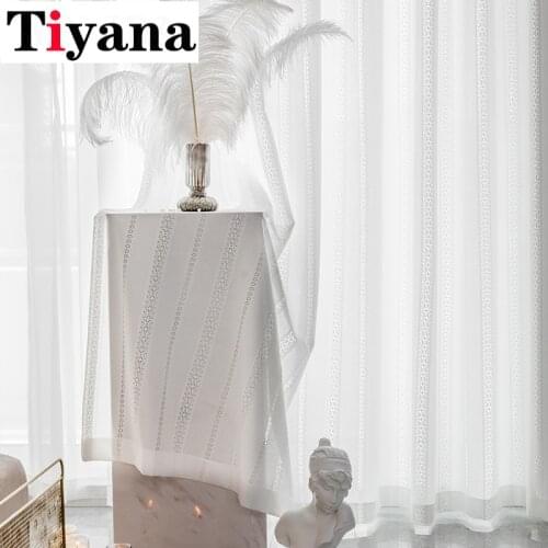 Luxury White Hollow Curtains for Living Room Shading Tulle Window Treatment Sheer in Bedroom Window Thick Fabric Blinds Drapes D