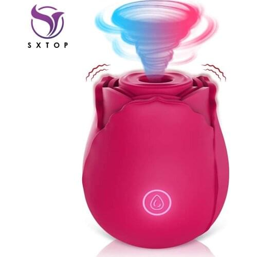 Rose Shape Vagina Sucking Vibrator Intimate Good Nipple Sucker Oral Licking Clitoris Stimulation Powerful Sex Toys for Women